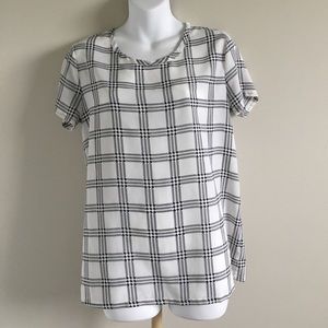 OLD NAVY SEMI SHEER CHECKERED BLOUSE SIZE M